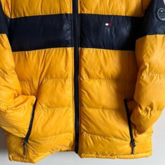 TOMMY HILFIGER Men's Quilted Color Block Hooded Puffer Jacket - Size L - Picture 3 of 11